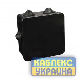 Коробка розподільча герметична зовнішня квадратна 85х85х40 мм, чорна (60шт)