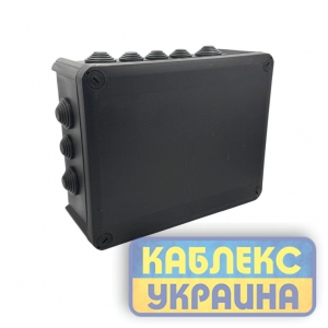 Коробка розподільча герметична IP66 зовнішня 240х190x95 мм, чорна