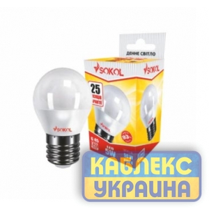 LED лампа G45 5.0W 220B E27 4100K СОКОЛ