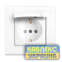 Розетка 1 з з/к з з/ш з кришкою Linnera