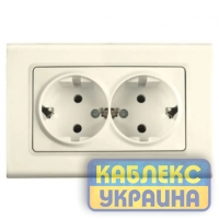 Розетка 2-на з заземленням прихована Linnera Крем