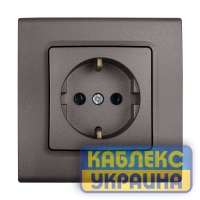 Розетка 1 скр із заземленням Linnera (Антрацит)