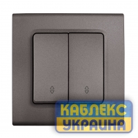 Вимикач 2 скр перехідний Linnera (Антрацит)