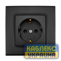 Розетка 1-ная з заземленням прихована Linnera Чорна Ніч