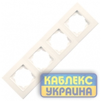 Рамка 4-місцева горизонтальна Linnera Крем