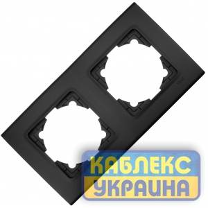 Рамка 2-місцева горизонтальна Linnera Чорна Ніч