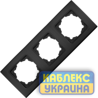 Рамка 3-місцева горизонтальна Linnera Чорна Ніч