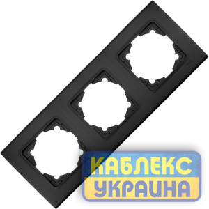 Рамка 3-місцева горизонтальна Linnera Чорна Ніч