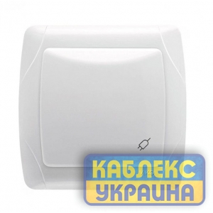 Розетка з заземленням, з шторками та кришкою Кармен