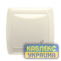 Розетка з заземленням, з шторками та кришкою Кармен крем