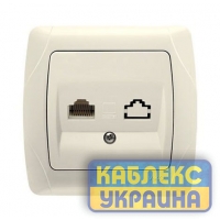 Розетка комп&rsquo;ютерна Кармен крем