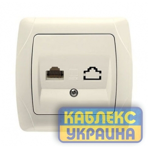 Розетка комп&rsquo;ютерна Кармен крем