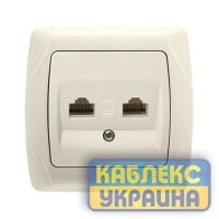 Розетка комп&rsquo;ютерна (подвійна) Кармен крем