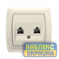 Розетка комп&rsquo;ютерна + TF телефонна Кармен крем
