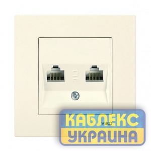 Розетка комп&rsquo;ютерна (подвійна) Карре крем