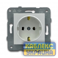 Розетка з заземленням без рамки Карре
