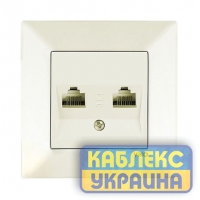 Розетка комп&rsquo;ютерна (подвійна) Мерідіан крем