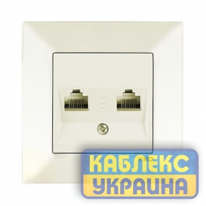 Розетка комп&rsquo;ютерна (подвійна) Мерідіан крем