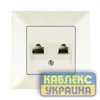 Розетка комп&rsquo;ютерна + TF телефонна Мерідіан крем