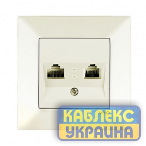 Розетка комп&rsquo;ютерна + TF телефонна Мерідіан крем