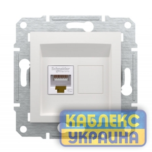 Розетка комп&rsquo;ютерна Asfora білий без рамки