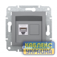 Розетка комп&rsquo;ютерна cat.6e Asfora сталь