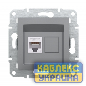 Розетка комп&rsquo;ютерна cat.6e Asfora сталь