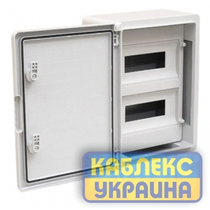Корпус пластиковий (2x12) 24 модулі, білі двері  Розмір 300*400*170  IP65 FAR