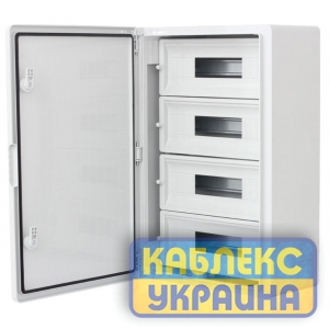 Корпус пластиковий (4x17) 68 модулів, білі двері  Розмір 400*600*200  IP65 FAR