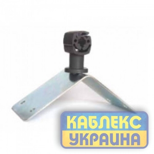 Коньковий кутовий тримач дроту з пластиковим затискачем, сталь оцинкована, колір сірий