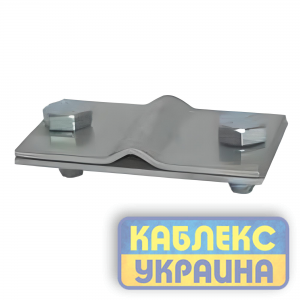 З'єднувач дріт-полоса з 2-а болтами, дріт d8-10мм/полоса 40x4мм, гарячого цинкування