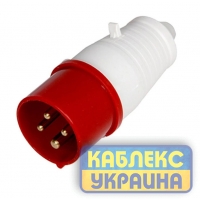 Силовий роз'єм вилка 16 А 4 штирьки  (10 шт) серія STANDART