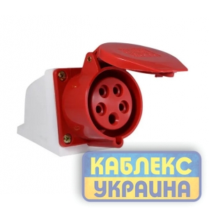 Силовий роз'єм настінна розетка 16 А 5 штирьків  (10 шт) серія STANDART