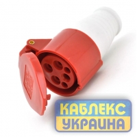 Силовий роз'єм розетка переносна 16 А 4 штирьки  (10 шт) серія STANDART