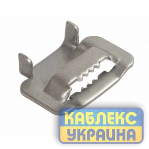 Скріпа-замок посилена для бандажної стрічки