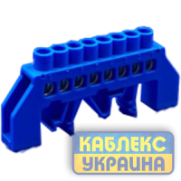 Нульова шина 6x9мм в пластиковому корпусі 6 отв.