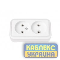 Розетка 2-а зовнішня без з/к, IP 20 (11/132шт.) , Premiera GISelt