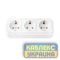 Розетка 3-я зовнішня з з/к, IP 20 (80шт.) , Premiera GISelt