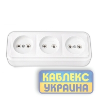 Розетка 3-я зовнішня без з/к, IP 20 (105шт.) , Premiera GISelt