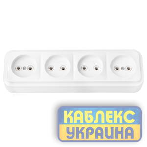 Розетка 4-а зовнішня без з/к, IP 20 (96шт.) , Premiera GISelt