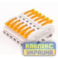 Клемник з'єднувальний   6-и провідний, двосторонній з кріпленням