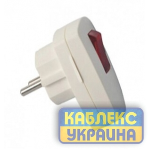 Вилка кутова з з/к з вимикачем (24/240 шт.) GISelt