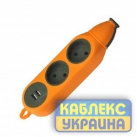 Колодка 2-а без з/к будівельна, помаранчева,одностороння ударостійка каучукова з USB (160 шт/ящ)