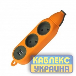 Колодка 2-а без з/к будівельна, помаранчева,одностороння ударостійка каучукова з USB (160 шт/ящ)
