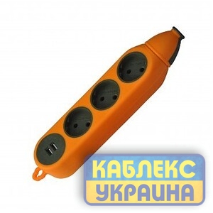 Колодка 3-а без з/к будівельна, помаранчева, двостороння ударостійка каучукова з USB (160 шт/ящ)