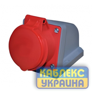 PREMIUM.Силовий роз'єм розетка настінна вдосконалена 32 А 5 штирьків  (10 шт)