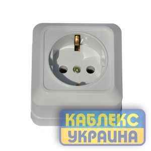 Розетка 1-а з з/к зовнішня (кераміка) GISelt Aurora (10/200 шт.)