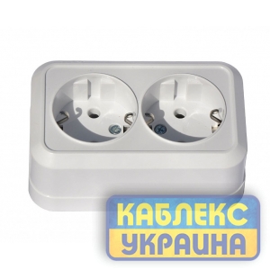 Розетка 2-а зовнішня із з/к (кераміка) GISelt Aurora (10/200 шт.)