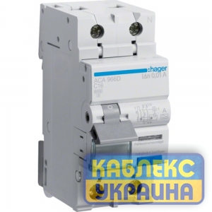 Диф.авт.  1+N 16А C 10мА, 2м Hager 6kA