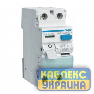 УЗО 2х40 А, 30mA, А, 2м Hager 6kA